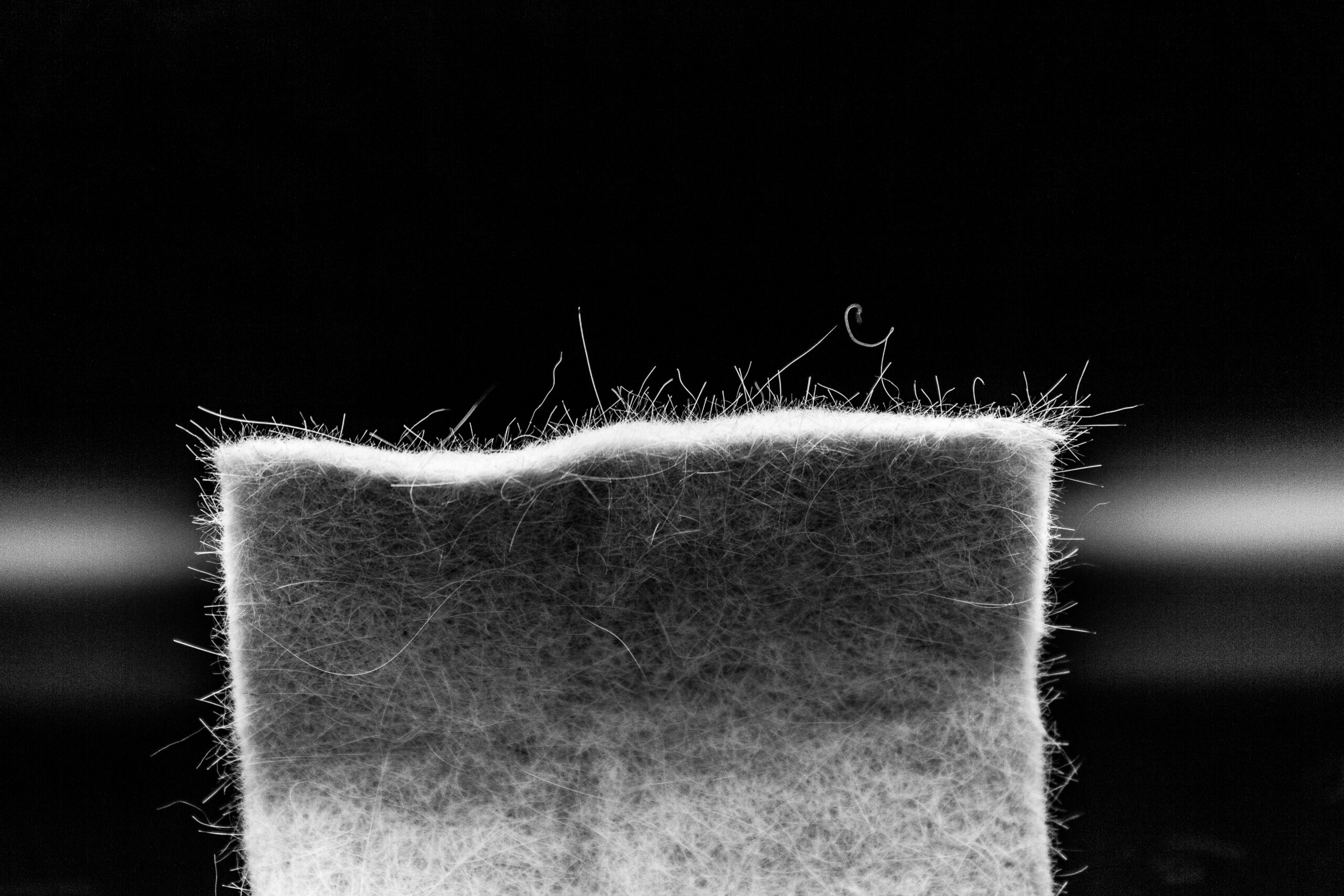 Felt made out of cat hair, final piece, close up